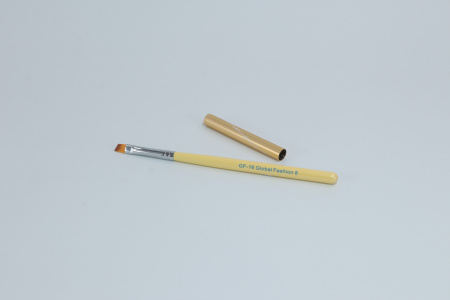 Angled, synthetic gel brush #8, Global Fashion, GF-16-8-yellow