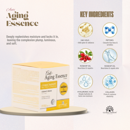 24K Gold Anti-Aging Face Cream 30g Face Cream Close Up - Hydrating Anti Aging Skincare Treatment | كريم وجه صورة مقربة