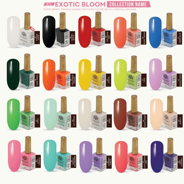 Classic Nail Polish 15ml – Exotic Bloom Set 3 | Global Fashion | Preview
طلاء أظافر كلاسيك 15 مل – مجموعة الإزهار الاستوائي 3 | جلوبال فاشن | عرض مسبق
