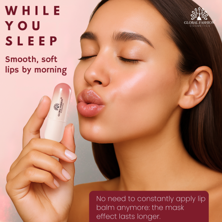 Korean lip balm close up smooth nourished lips مرطب شفاه لقطة مقربة