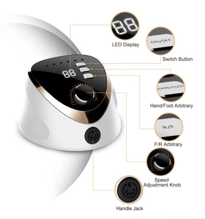 Professional 35,000 RPM Electric Nail Drill M12 by Global Fashion – 68W High-Speed E-File for Manicure & Pedicure
