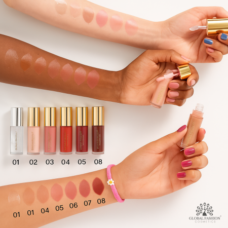 Global Fashion lip oil gloss close up glossy hydrated lips جلوس لامع لقطة مقربة