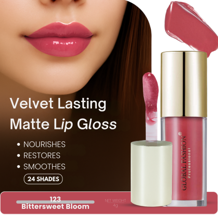 Global Fashion lip gloss close up high pigment texture جلوس شفاه لقطة مقربة