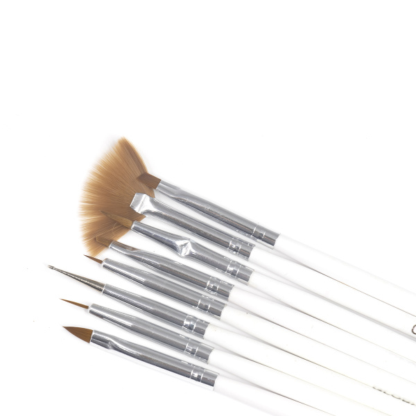 Gel Brushes Global Fashion B-7, 8 pcs, white