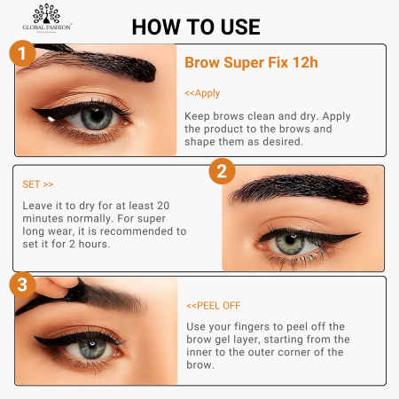 Clear eyebrow gel close up no white cast strong hold جل تثبيت الحواجب لقطة مقربة