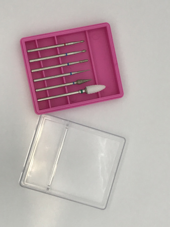 Set of attachments for hardware manicure 9-1, 6 pcs.