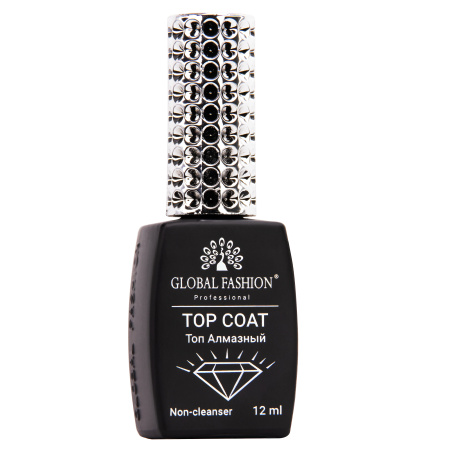 Universal top coat without sticky layer (top/finish) Global Fashion TOP-Diamond, 12 ml