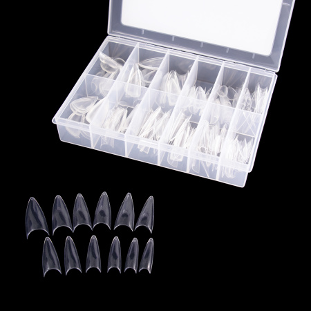 Gel tips for nail extension, shape \"medium almond\", 240 pcs