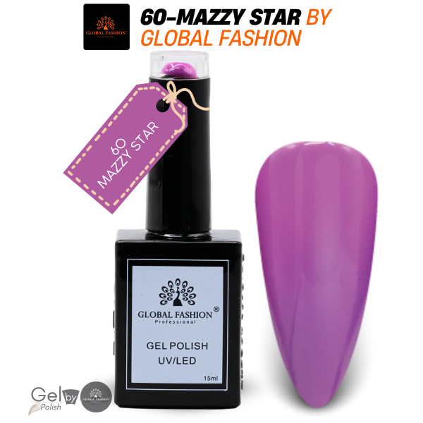 Pretty in Pink Nail Polish 15ml UV LED | 60-Mazzy Star 1p Pink Gel Nail Polish Bottle 15ml - UV LED Soak Off Nail Color UAE GCC | طلاء أظافر جل وردي