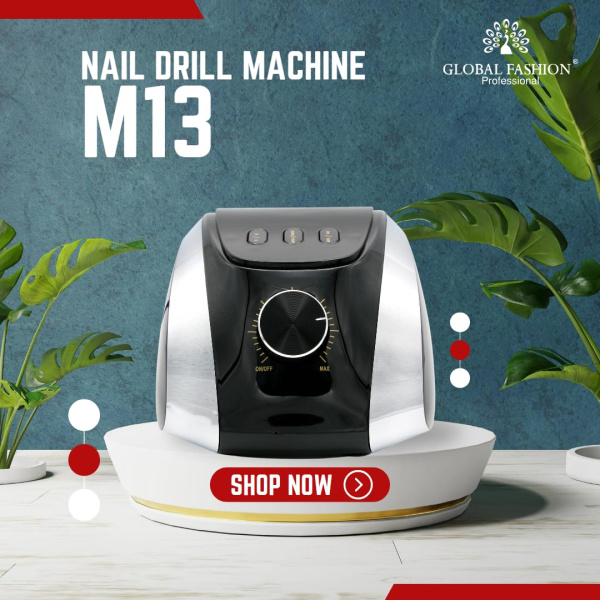 Global Fashion M13 Professional 35K RPM Nail Drill Kit – Electric Manicure Machine Black
