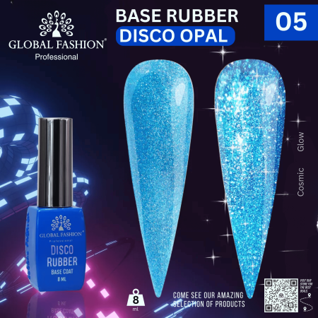 Global Fashion Disco Opal Reflective Rubber Base 8ml | Detailed Shiny Nail Gel Base
جلوبال فاشن ديسكو أوبال ريفلكتيف روبر بيس 8 مل | بيس جل بوليش لامع بالتفصيل
