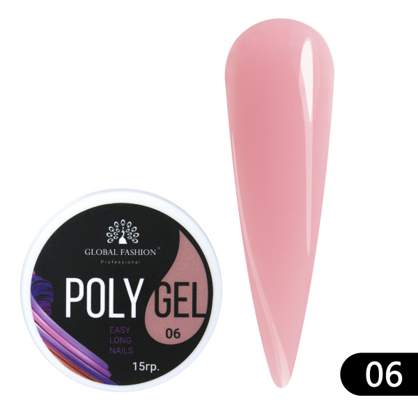 Global Fashion Polygel (Poly UV Gel) for Nail Extensions | 15g | 06