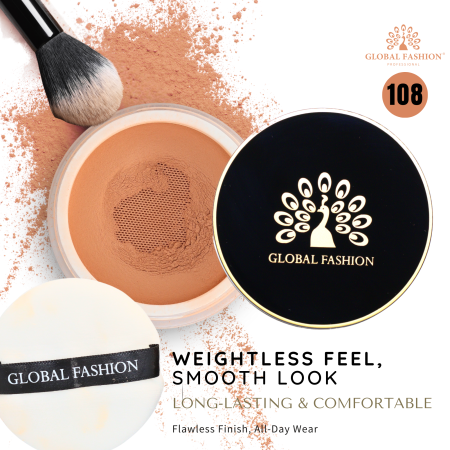 Loose powder close up matte shine control finish بودرة سائبة لقطة مقربة