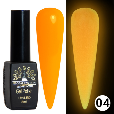 Luminous Global Fashion Gel Polish 8ml, glowing in the dark, 04