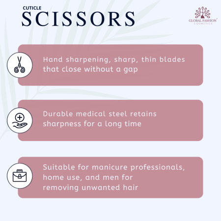 Global Fashion Manicure Scissors | Detailed Professional Nail Scissors Straight & Curved
مقص مانيكير جلوبال فاشن | مقص أظافر احترافي مستقيم ومنحني بالتفصيل
