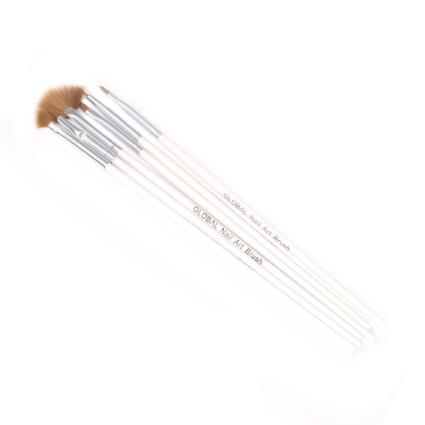 Gel Brushes Global Fashion B-9, 6 pcs, white