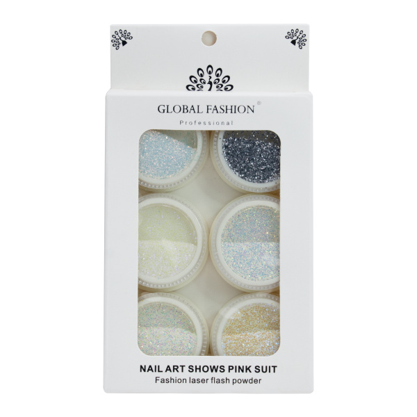 Decor GALAXY STAR for nail design, Global Fashion set No. 03, 6 pcs.