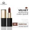 Velvet Moisturizing Matte Lipstick – Smudge-Proof (Shade 123, 3.5g) professional lipstick high pigmentation moisturizing matte finish احمر شفاه احترافي تغطية عالية مرطب