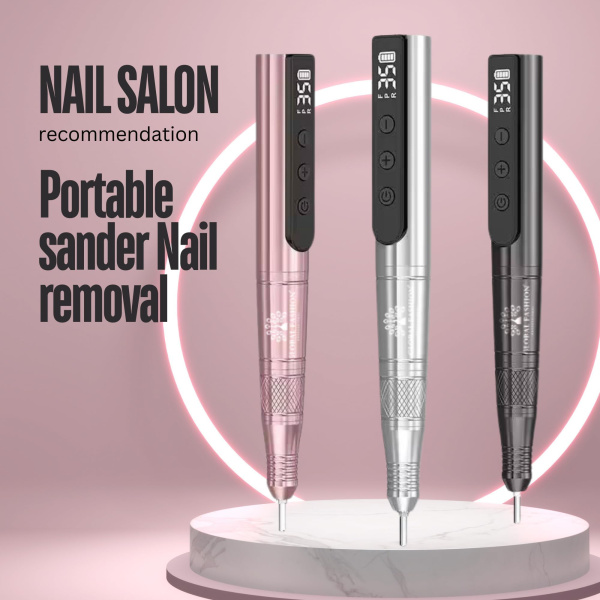 GLOBAL FASHION 35K RPM Rechargeable E-File – Portable USB Nail Drill 24W Grey
