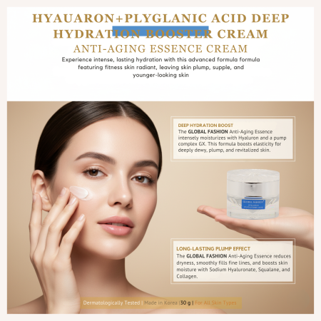 Hyaluron + Polyglutamic Deep Hydration Cream 30g Face Cream Close Up - Hydrating Anti Aging Skincare Treatment | كريم وجه صورة مقربة