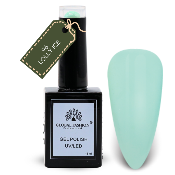 Citrus Splash Nail Polish 15ml UV LED | 96-Lolly Ice 1p Green Gel Nail Polish Bottle 15ml - UV LED Soak Off Nail Color UAE GCC | طلاء أظافر جل أخضر