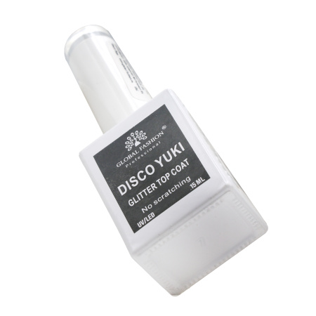 Disco Yuki Top without sticky layer, Global Fashion Nail Gel, 15ml Top Coat, No Wipe Gel Polish Finish, جل ديسكو يوكي طبقة علوية بدون مسح للأظافر

