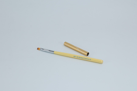 Flat, straight, synthetic gel brush No. 6, Global Fashion, GF-16-6-yellow