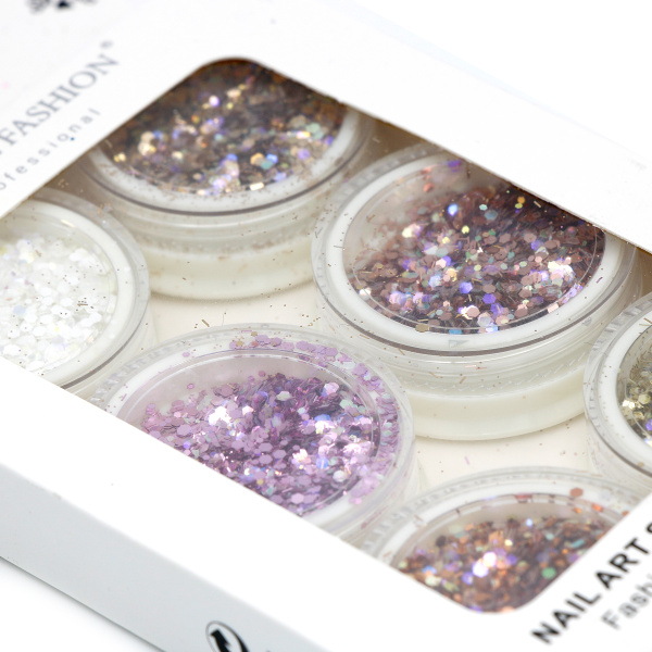 Decor for nail design, Global Fashion set No. 12, 6 pcs.