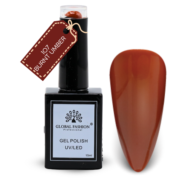 Mint Moods Nail Polish 15ml UV LED | 107-Burnt Umber 1p Blue Mint Gel Nail Polish Bottle 15ml - UV LED Soak Off Nail Color UAE GCC | طلاء أظافر جل