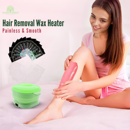 Electric Wax Warmer for Hair Removal Fast Heating | Green Wax Heater Close Up - Hair Removal Machine Detail UAE GCC | جهاز شمع صورة مقربة