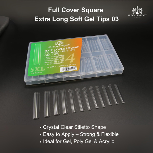 Half Cover Gel Tips 120pcs – Clear Nail Extensions | Square Nail Extension Tips Gel Forms Kit | اطراف اظافر
Half Cover Gel Tips 120pcs – Clear Nail Extensions | Square Dual Nail Forms Reusable Extensions | اظافر صناعية