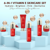 Vitamin E skincare set close up youthful glow finish مجموعة عناية بالبشرة لقطة مقربة
