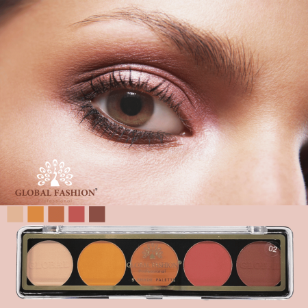 Global Fashion eyeshadow palette close up high pigment texture ظلال عيون لقطة مقربة
