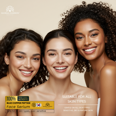 Blue Copper Peptides Face Serum 50ml Serum Close Up - Hydrating Anti Aging Facial Treatment | سيروم للوجه صورة مقربة