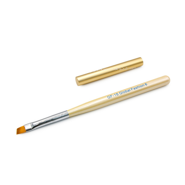 Angled, synthetic gel brush #6, Global Fashion, GF-16-6-yellow