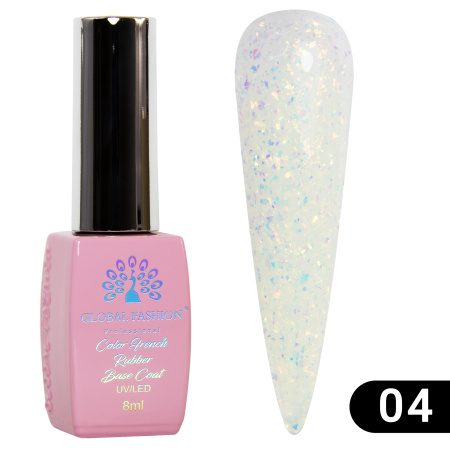 Rubber base Chrome Flake Global Fashion 8 ml, 04