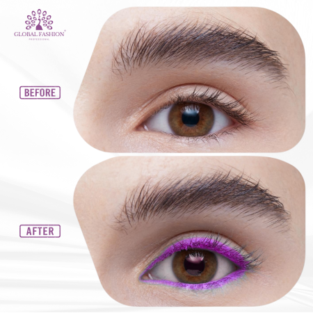 Colored gel eyeliner close up ultra fine tip no tug glide ايلاينر ملون لقطة مقربة