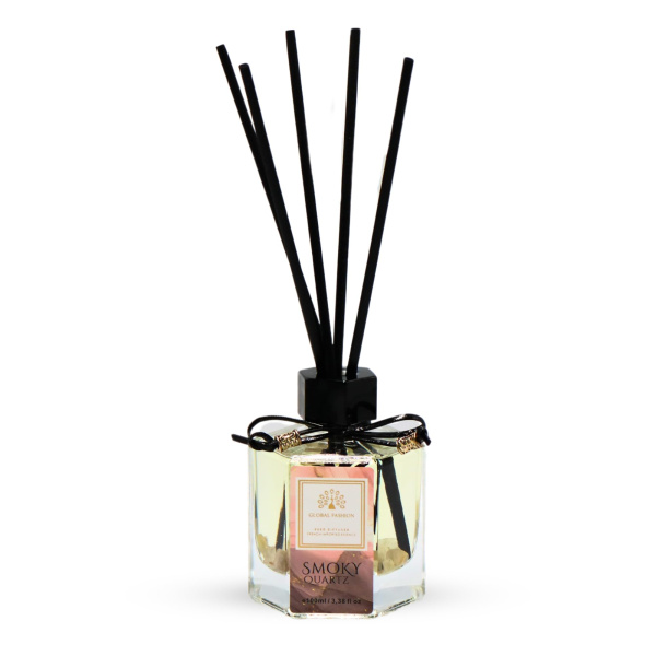 Smoky Quartz Reed Diffuser 100ml Aromatherapy Reed Diffuser Bottle 100ml - Luxury Aromatherapy Home Fragrance UAE GCC | معطر غرف فاخر