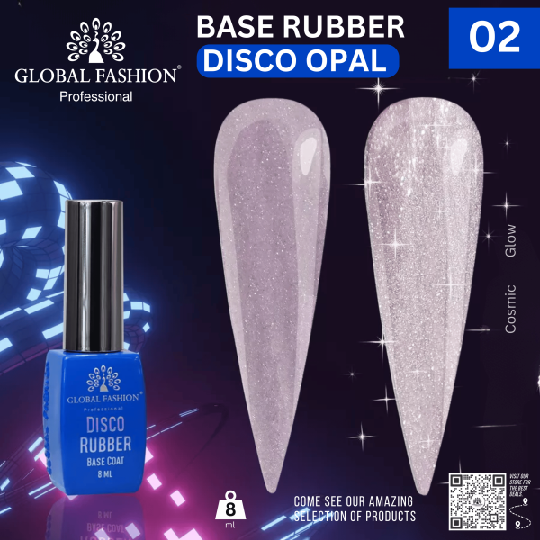 Disco Opal Reflective Rubber Base 8ml – Global Fashion | Preview 14 Shades
ديسكو أوبال ريفلكتيف روبر بيس 8 مل – جلوبال فاشن | معاينة 14 لون
