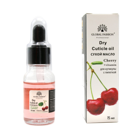 Dry Cuticle Oil with a Pipette with Cherry Scent, Global Fashion, 15 ml