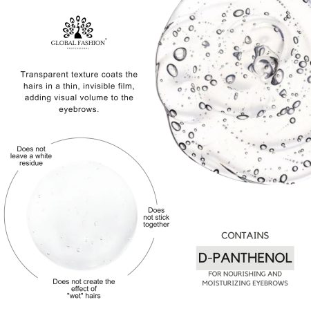 Clear eyebrow gel close up no white cast strong hold جل تثبيت الحواجب لقطة مقربة