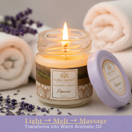 Global Fashion Massage Candle – 30 ml Aromatherapy Spa Candle in 21 Scents