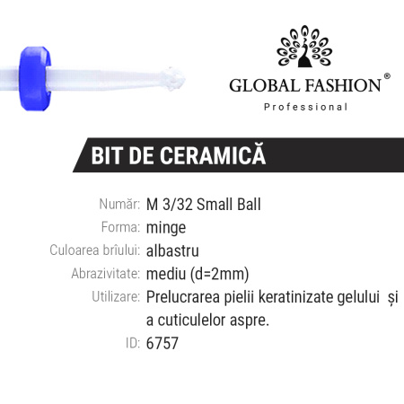 Ceramic cuticle nipper, ball, M 3/32 Small Ball