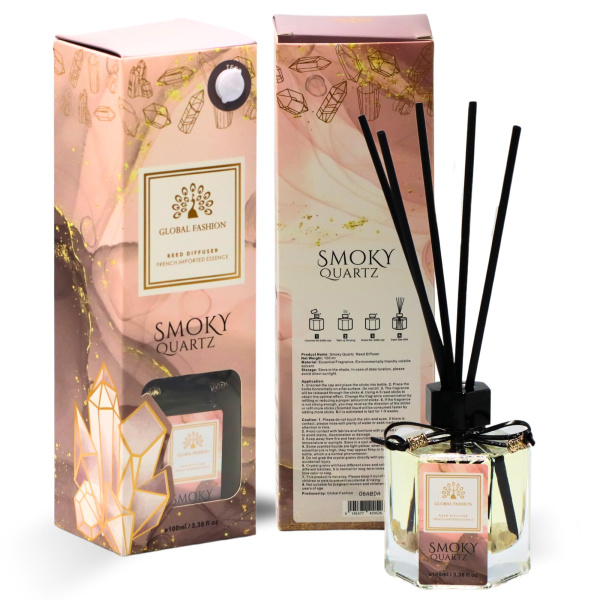 Smoky Quartz Reed Diffuser 100ml Aromatherapy Reed Diffuser Bottle 100ml - Luxury Aromatherapy Home Fragrance UAE GCC | معطر غرف فاخر