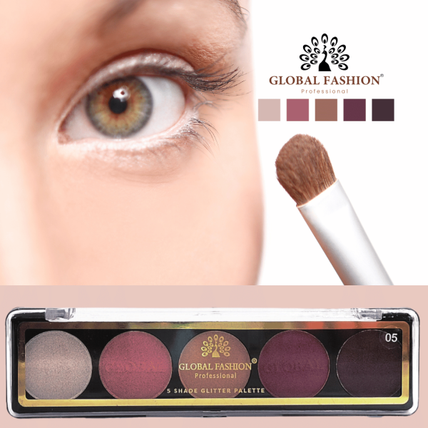 Global Fashion eyeshadow palette preview matte shimmer finish باليت ظلال عيون
