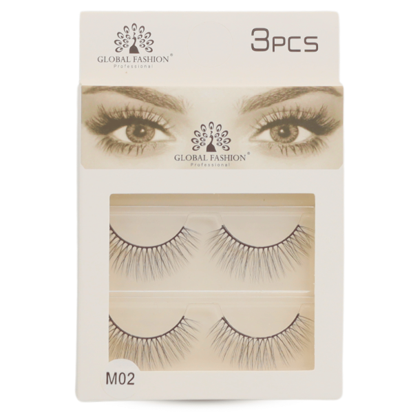 Global Fashion false eyelashes wispy mink cat eye fox eye رموش صناعية طبيعية