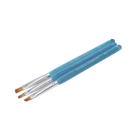 Gel brushes beveled Global Fashion SAM-107, #4, #6, #8, 3 pcs