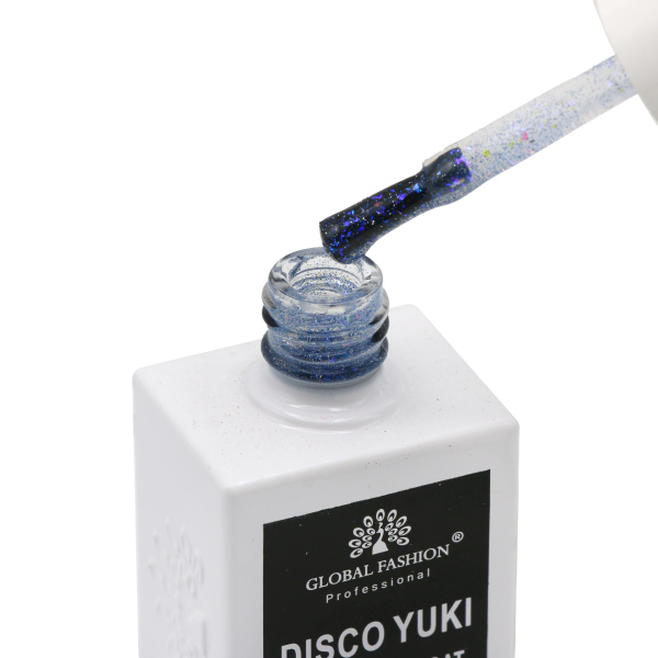 Global Fashion Disco Yuki Top Coat 15ml, No Wipe Gel Polish Top, Nail Glossy Coat, Top Coat for Gel Nails, جل جلوبال فاشن ديسكو يوكي توب كوت
