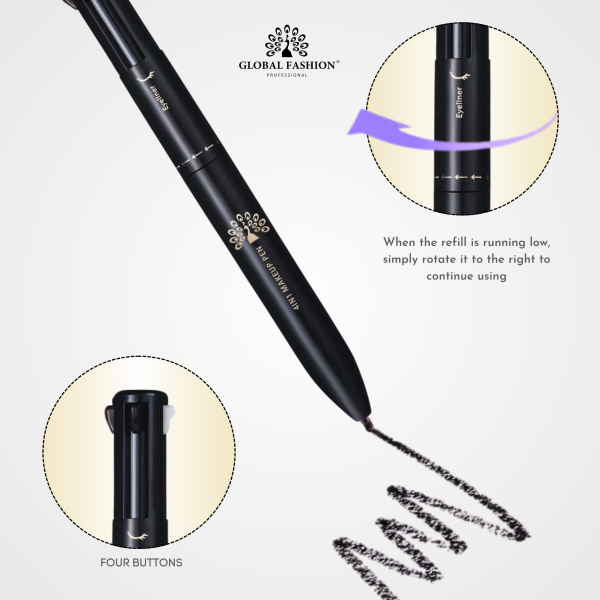4 in 1 makeup pen eyebrow eyeliner lip liner highlighter قلم مكياج متعدد الاستخدام