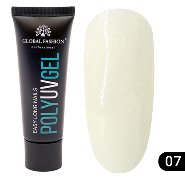 Global Fashion Poly UV Gel 30g - Easy Long Nails Polygel | 07 (milky)